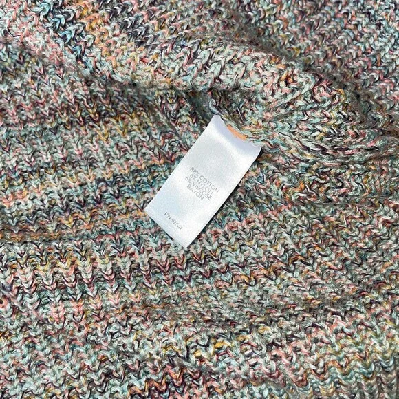 J. Jill Sweater Knit Pullovers Green & Rainbow Marled V-neck Pullover Sweater - Picture 7 of 10
